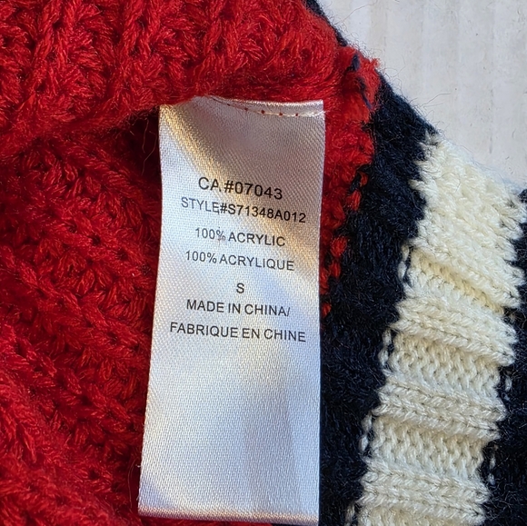 Ten-Sixty Ben Sherman Buttonless Cardigan Womans Small Red Blue White - Picture 4 of 5